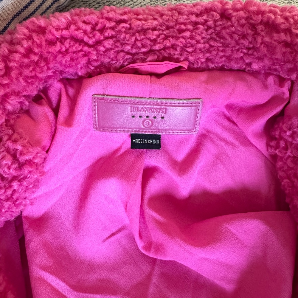 Blank NYC Pink and Red Teddy Jacket - Picture 3 of 4